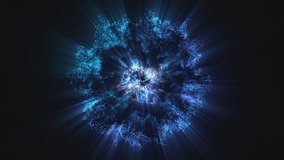 Abstract blue sphere of energy with magical glowing particles on a black background and a light core in the center, video in 4K - Powered by Shutterstock - Get 15% off with code: PIKWIZARD15
