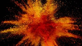 Super Slow Motion Shot of Color Powder Explosion Isolated on Black Background . Filmed on High Speed Cinematic Camera at 1000 fps . - Powered by Shutterstock - Get 15% off with code: PIKWIZARD15