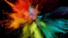 Super Slow Motion Shot of Color Powder Explosion Isolated on Black Background . Filmed on High Speed Cinematic Camera at 1000 fps . - Powered by Shutterstock - Get 15% off with code: PIKWIZARD15