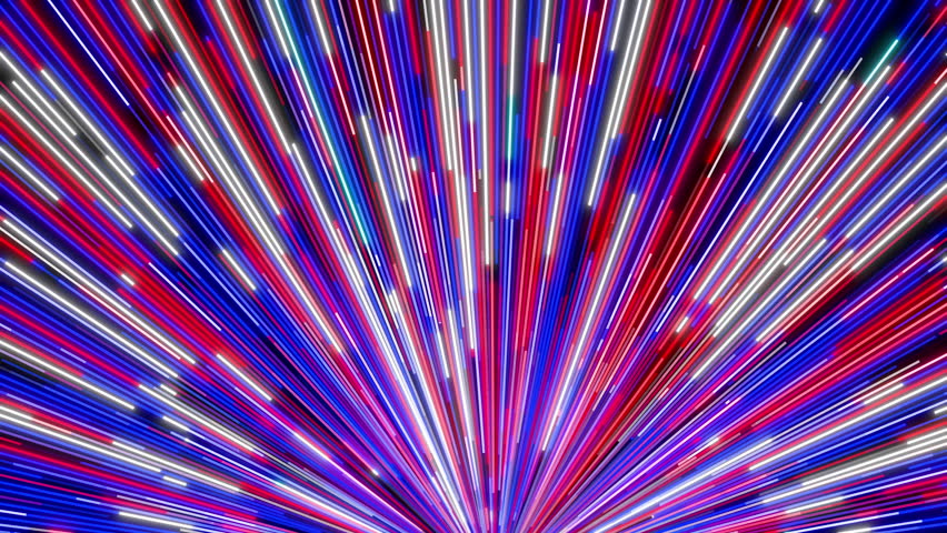 Patriotic Abstract Red White and Blue Radiating Light Beam Lines Background Loop