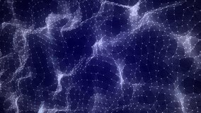 Dynamic blue wave of particles and lines. Abstract futuristic background. Big data visualization. 3D rendering. - Powered by Shutterstock - Get 15% off with code: PIKWIZARD15