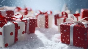 Christmas and Winter Holiday Gift Boxes on Snow Background - Powered by Shutterstock - Get 15% off with code: PIKWIZARD15