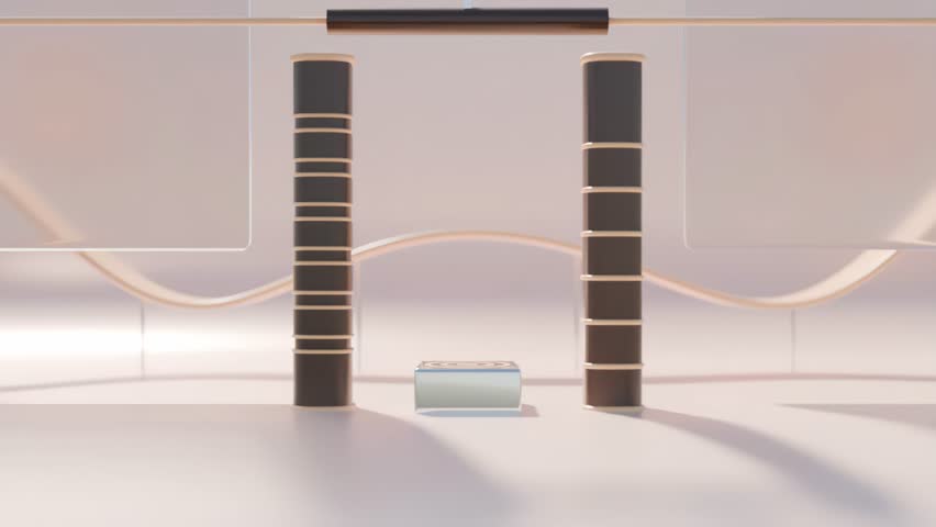 Slice 3D loop shapes animation. 3D Illustration