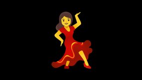Dancer Woman Emoji Animated on a Transparent Background. 4K Loop Animation with Alpha Channel. - Powered by Shutterstock - Get 15% off with code: PIKWIZARD15