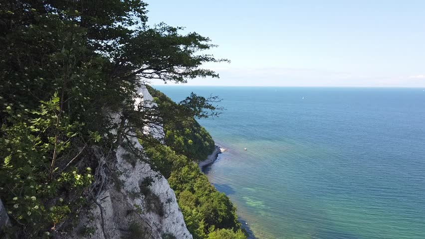 Coast with chalk cliffs on the German Baltic Sea