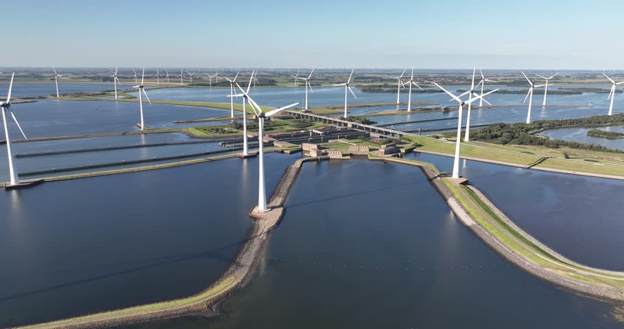 Philipsdam and Krammer locks, Delta works in Zeeland.