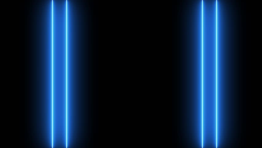 Futuristic Abstract Blue Neon Glowing Laser Lines Transition – Shiny Saber Animation Moving Left to Right in 4K on Black Background