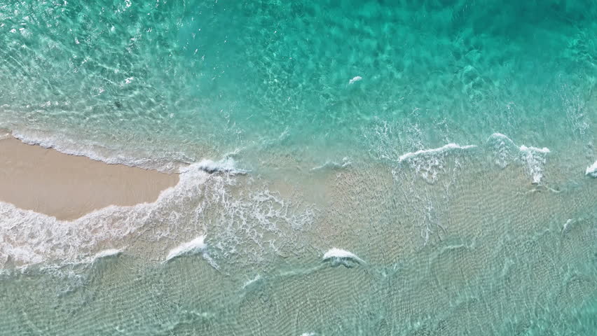 Aerial view of tropical sandbank of Nakupenda, in turquoise waters of Indian Ocean