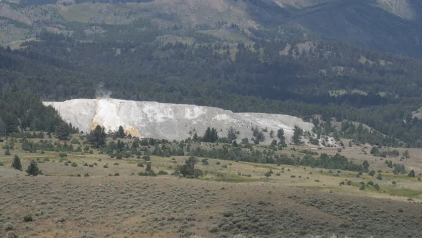 Telephoto Perspective of Mammoth Hot Springs
