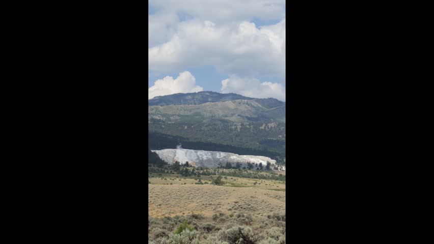 Telephoto Perspective of Mammoth Hot Springs