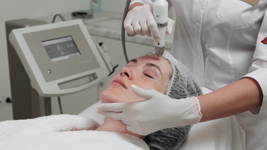 Skin rejuvenation treatment in a clinic with a focus on facial care and hydration