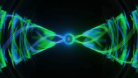 Abstract blue green looped energy sphere from particles and waves of magical glowing on a black background, video 4k - Powered by Shutterstock - Get 15% off with code: PIKWIZARD15