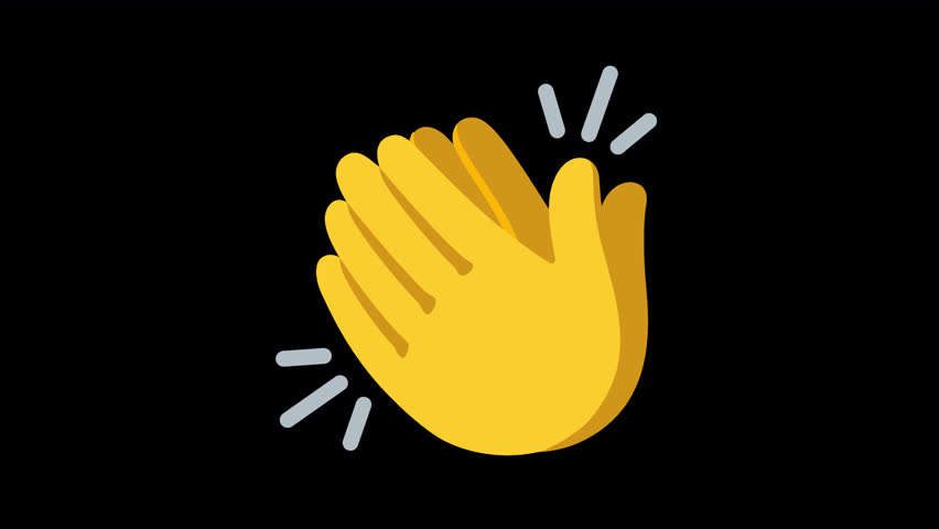 Clapping Hands Emoji Animated on a Transparent Background. 4K Loop Animation with Alpha Channel.
