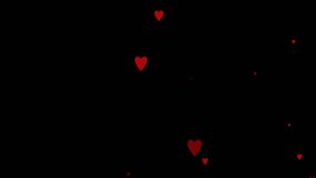 love red hearts flying animation, heart flying on black  background. Many love hearts video particles background . red heart confetti  particle element.  Valentine's day, propose day, celebration. - Powered by Shutterstock - Get 15% off with code: PIKWIZARD15