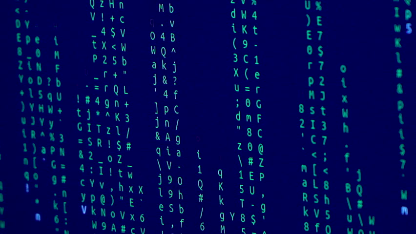 Computer hacking code on a screen