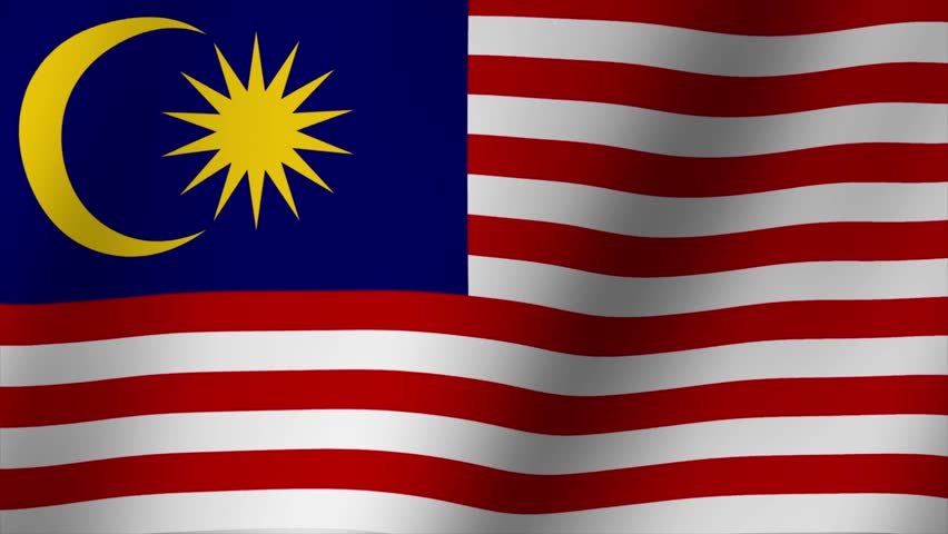 Malaysia flag is waving Animation. Flag of Malaysia waving. 4K Footage animation