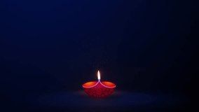 Happy Diwali festival of lights tradition Diya oil lamps Indian Rangoli hanging diya dark background, lamp, lights, luxury greeting cards holiday Firecrackers invitations festival of India. 4K 3D - Powered by Shutterstock - Get 15% off with code: PIKWIZARD15