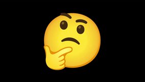 Thinking Face Emoji Animated on a Transparent Background. 4K Loop Animation with Alpha Channel. - Powered by Shutterstock - Get 15% off with code: PIKWIZARD15