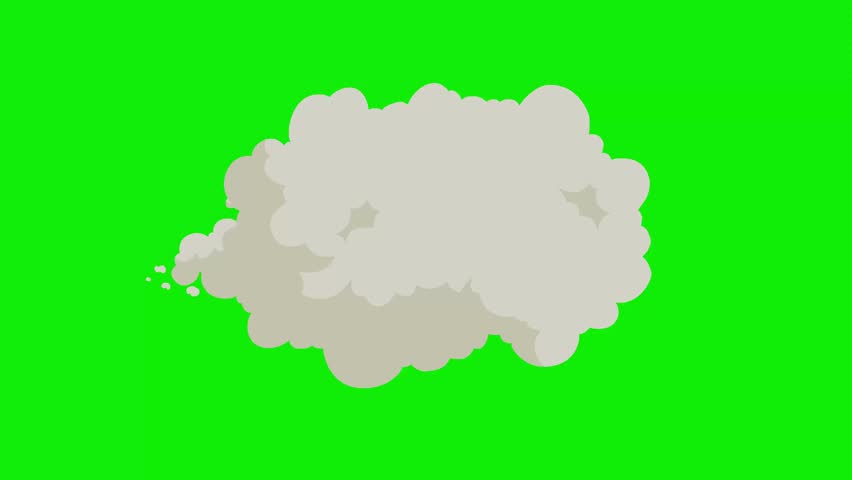 fighting clouds motion graphic effects on green screen background. Moving white clouds with 4K resolution. Can use to change the background color, cartoon scenes, landscape videos, 2d animation.