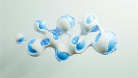 3D render of abstract art video animation with surreal Blue monochrome balls bubbles or spheres in a deformation process in white glossy ceramic material- Data Manipulation- Virus, Blockchain data - Powered by Shutterstock - Get 15% off with code: PIKWIZARD15