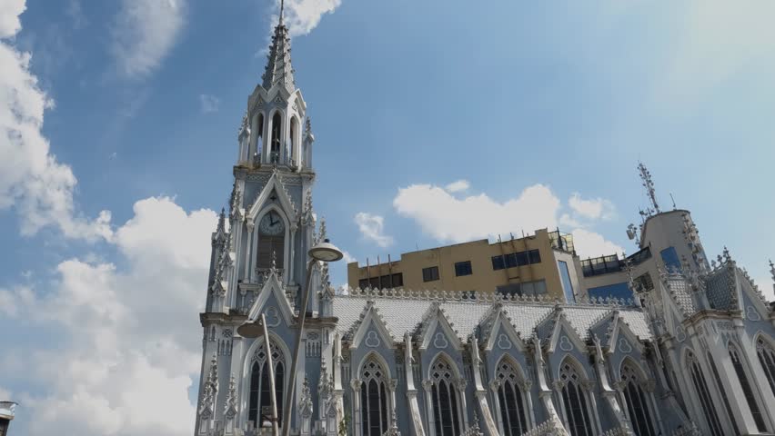 Iglesia Ermita, Exterior of Catholic Landmark in Cali, Colombia on Sunny Day
