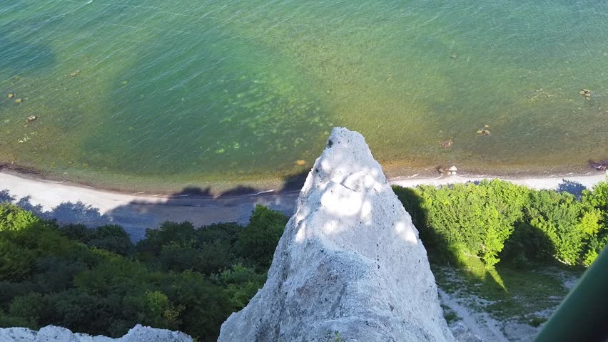 Beach under the chalk cliffs by the Baltic Sea