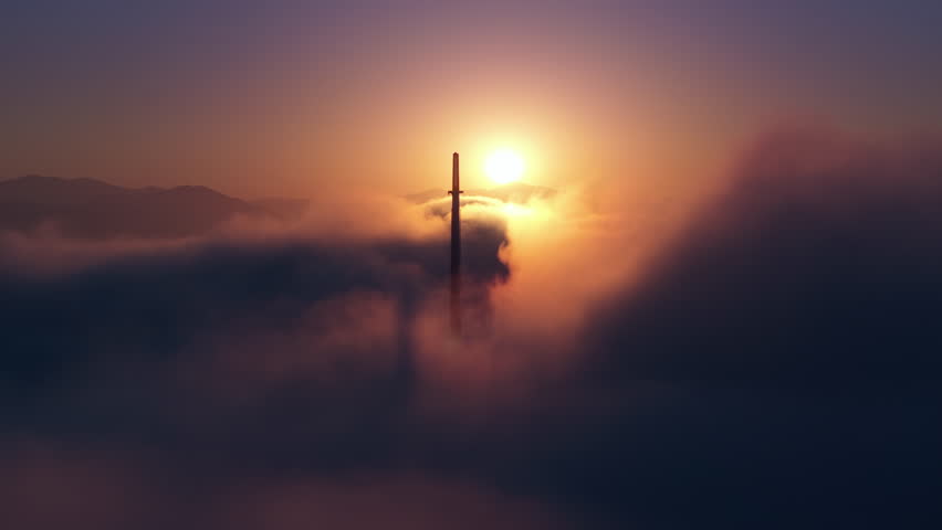 The magnificent beauty of Downtown Los Angeles, California in stunning 4K quality will captivate you. Witness a transmission tower rising above the clouds during a breathtaking sunrise