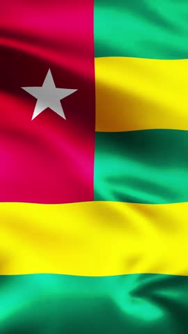 Animated vertical Togo flag theme background