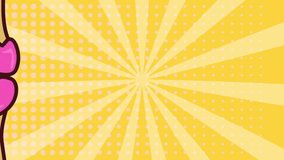 Open mouth with pink lips and comic-style speech bubble animation. Cartoon, vibrant, illustration, pop art - Powered by Shutterstock - Get 15% off with code: PIKWIZARD15