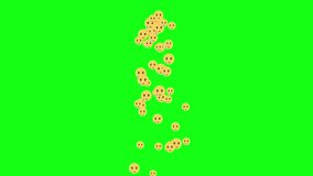 Animated falling sad emoji particles on green background, social media emotiocon reaction 4k animation - Powered by Shutterstock - Get 15% off with code: PIKWIZARD15