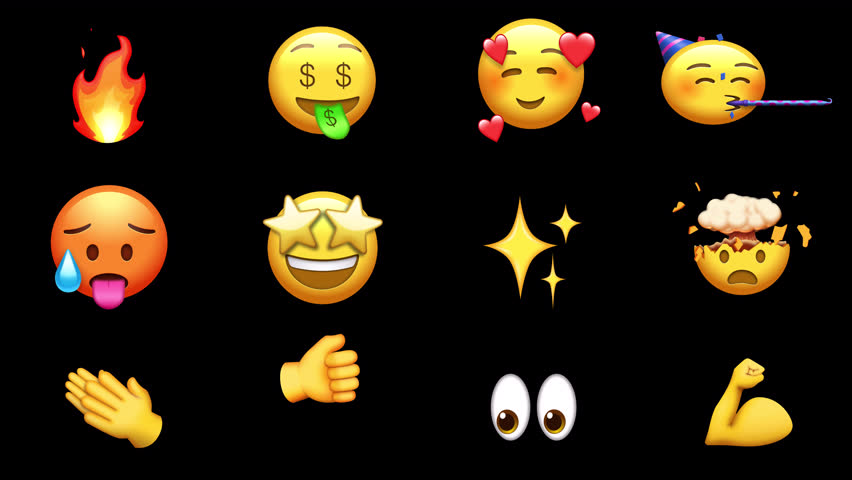 Top Animated Emoji Set. Alpha channel, transparent background. 4K resolution loop animation. Pack 4. See more Emojis in my profile. Fire emoji, Hearts emoji, Eyes emoji, Explosion.