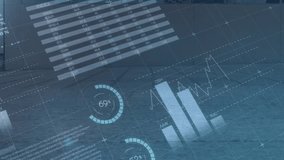 Financial charts and world map animation over business meeting background. Finance, data, global, international, market, analytics - Powered by Shutterstock - Get 15% off with code: PIKWIZARD15