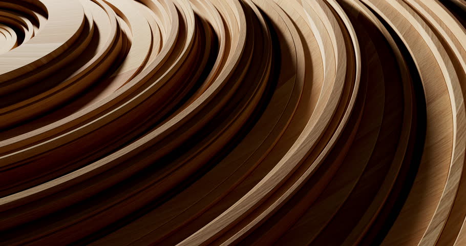 Wooden shapes come to life in an abstract animation, weaving together a captivating display of organic movement.