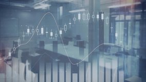 City life text and financial data animation over modern office background. Business, finance, cityscape, urban, corporate, technology - Powered by Shutterstock - Get 15% off with code: PIKWIZARD15