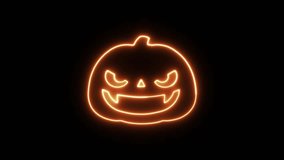 Happy Halloween neon pumpkin animation, Happy halloween animation with neon pumpkins, Happy Halloween glowing pumpkins, neon signs. - Powered by Shutterstock - Get 15% off with code: PIKWIZARD15