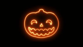 Happy Halloween neon pumpkin animation, Happy halloween animation with neon pumpkins, Happy Halloween glowing pumpkins, neon signs. - Powered by Shutterstock - Get 15% off with code: PIKWIZARD15