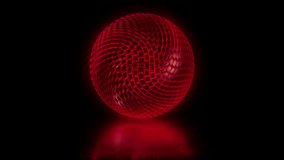 Rotating Abstract Sphere of Illuminated Cubic Blocks as a Creative Art Object, A dynamic 3D art piece featuring a sphere made of volumetric cubic blocks that rotates with illuminated designs, service - Powered by Shutterstock - Get 15% off with code: PIKWIZARD15