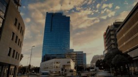 Animated digital globe with data points and connections over cityscape with buildings. Technology, network, connectivity, urban, futuristic, innovation - Powered by Shutterstock - Get 15% off with code: PIKWIZARD15