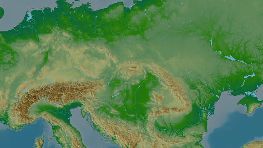 Slovakia map - extract. Border. Physical.