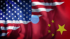 Digital communication icons and network animation over USA and China flags. Technology, connectivity, global, international, data, internet - Powered by Shutterstock - Get 15% off with code: PIKWIZARD15