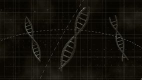 DNA strands and mathematical equations animation over dark background. Genetics, biology, science, mathematics, digital, molecular - Powered by Shutterstock - Get 15% off with code: PIKWIZARD15
