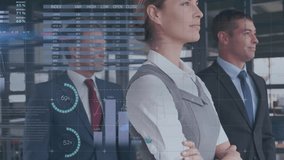 Business professionals analyzing data with graphs and world map animation over them. data analysis, teamwork, brainstorming, global, strategy, analytics - Powered by Shutterstock - Get 15% off with code: PIKWIZARD15