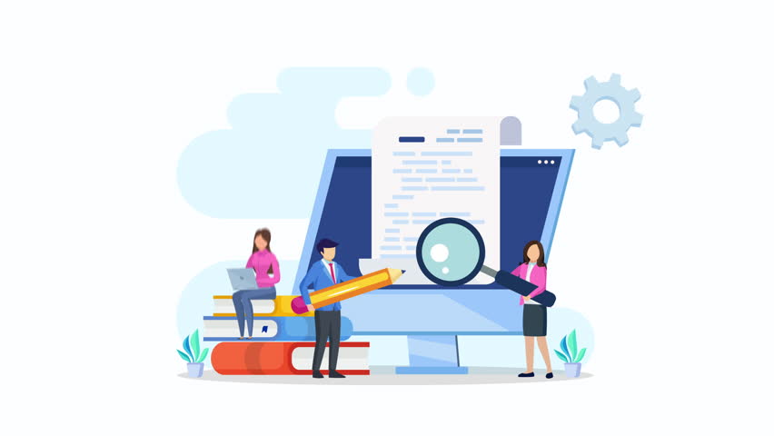 Copywriter 2d video animation 4k clip