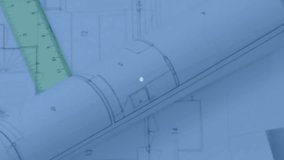 Network of shopping cart and lock icons animation over architectural blueprints. E-commerce, cybersecurity, architecture, design, online shopping, security - Powered by Shutterstock - Get 15% off with code: PIKWIZARD15