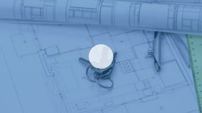 Blueprints and keys over network of connections and user icons animation. Technology, digital, networking, cybersecurity, communication, data - Powered by Shutterstock - Get 15% off with code: PIKWIZARD15