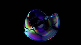 Abstract animation of iridescent sphere on black background, 4k looping video, 3d render - Powered by Shutterstock - Get 15% off with code: PIKWIZARD15