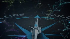 Compass pointing towards success with network connections animation over it. Guidance, navigation, direction, future, achievement, progress - Powered by Shutterstock - Get 15% off with code: PIKWIZARD15