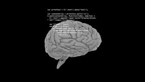 Animation of human brain model rotating on black background. anatomy, neuroscience, rotation, 3D, science, medical - Powered by Shutterstock - Get 15% off with code: PIKWIZARD15