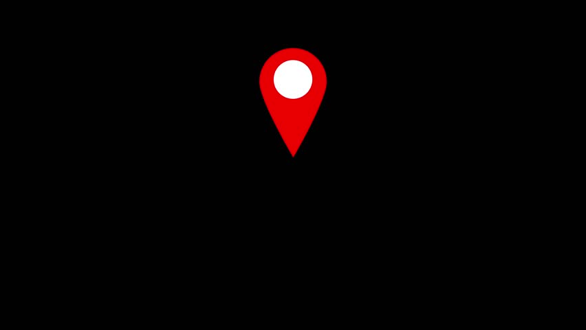 location trace icon animation with black background	