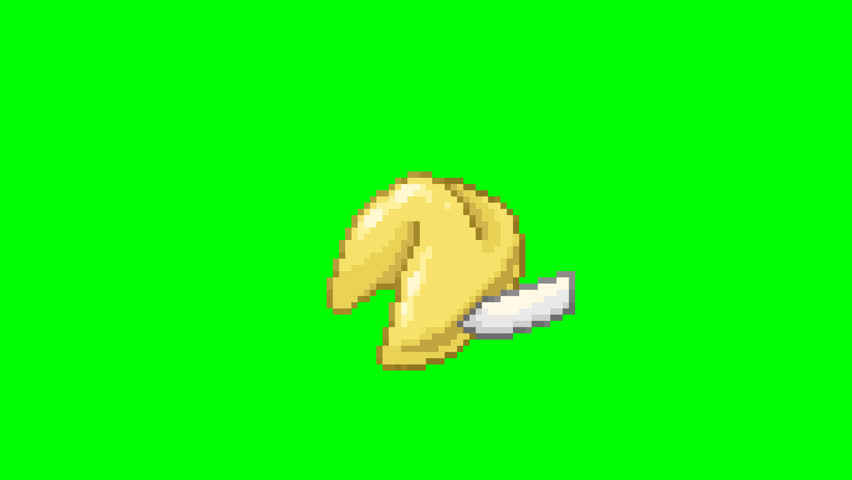 Fortune cookie, pixel art animation food
